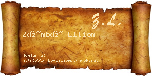 Zámbó Liliom névjegykártya